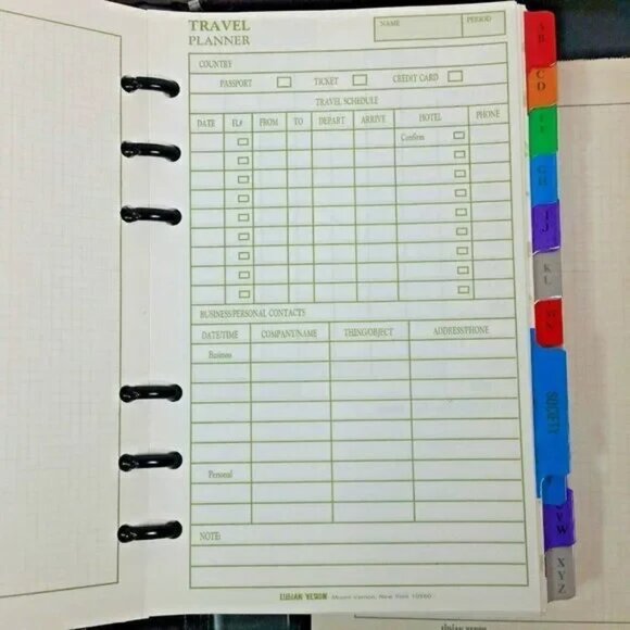 Lillian Vernon Maroon Agenda Planner Address Book Genuine Leather Binder Office - Picture 8 of 16